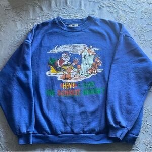 Vintage Christmas Sweatshirt Sz 2xl blue Lee